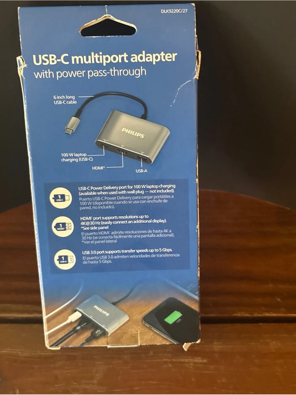 Philips USB-C Multiport Adapter in Blue and Silver
